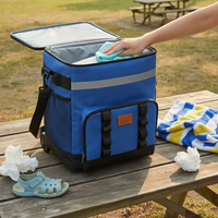 35L Portable Insulated Cooler Bag with Wheels for Outdoor Picnics and Food Delivery
