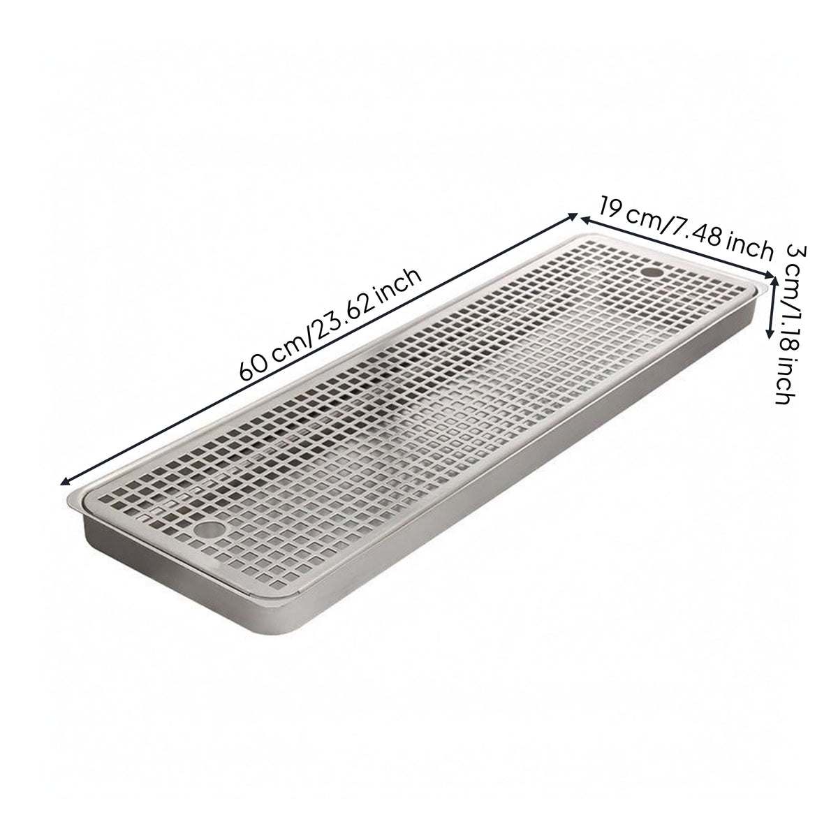 stainless steel Beer Drips Tray Raised Rims Serving Ware Rounded Corners
