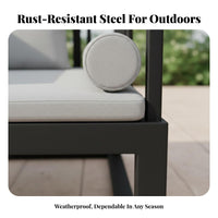 4 Pieces Waterproof Outdoor Seating Group with Table Sun-Proof for Homeowners, Families, Entertainers, Balcony, Courtyard, Garden, Backyard