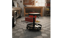Padded Mechanic Stool with Tool Tray Mobile Rolling Mechanic Stool Large Garage Seat with Tool Tray Long-Lasting for Mechanics