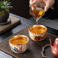 敦煌鎏银龙凤对杯茶具套装文创茶杯礼盒结婚礼物龙凤杯新婚送新人