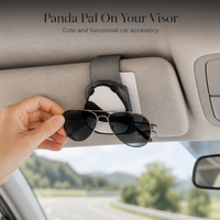 Car Visor Organizer Clip for Sunglasses and Cards - Multifunctional Cartoon Panda/Bear Design