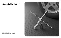 Foldable Design Cross Lug Wrench High Rotational Force 4 Way Folding Lug Wrench Heavy Duty Steel for DIY Enthusiasts, Roadside Emergency