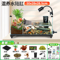 超白玻璃乌龟饲养缸晒台造景家用饲养缸生态鱼缸大小型鱼龟混养缸