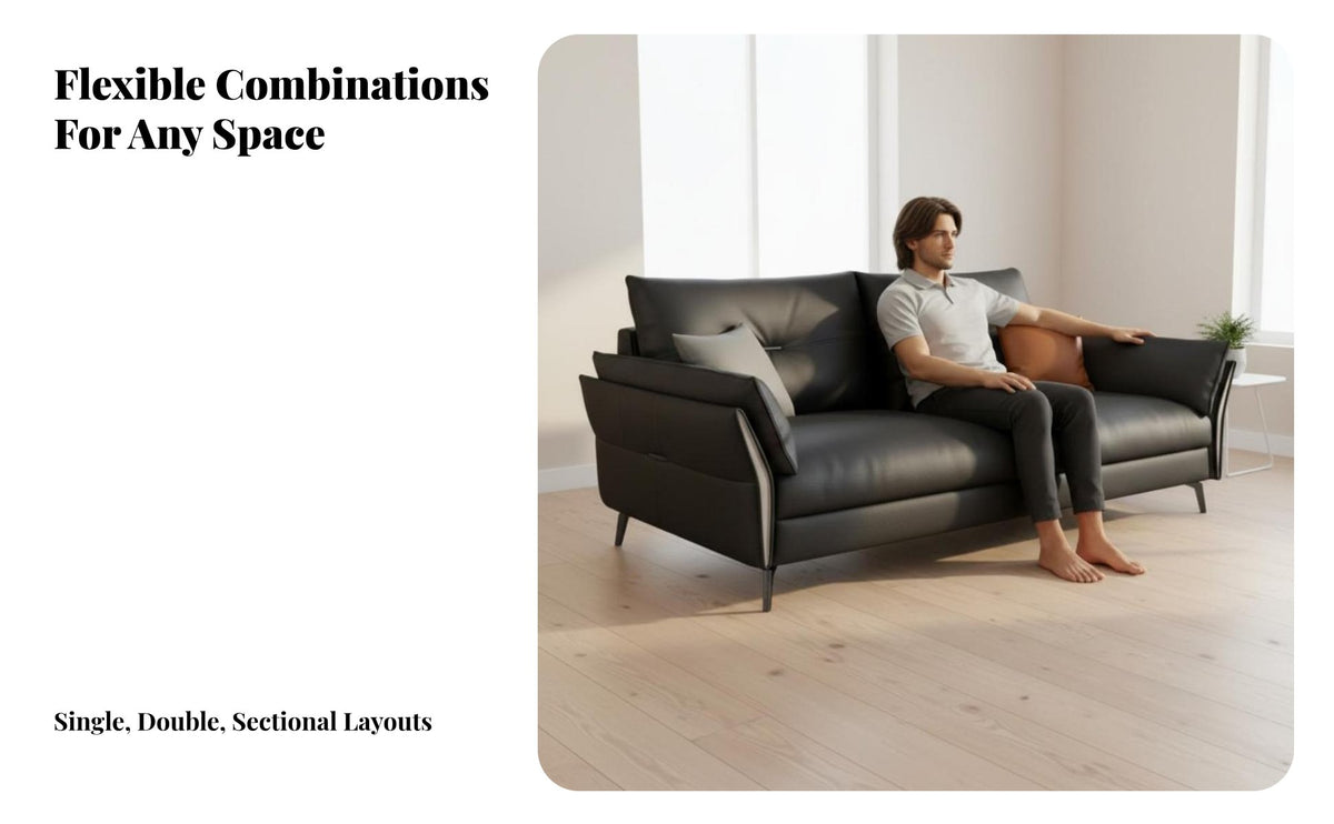 Small Space accommodating Multi-Seat Configurable Couch Minimalist Design L-Shaped Sectional performancenical fabric material Sofa high-resiliency Foam for Apartment Dwellers, property owners, Families, Home, Lounge Area