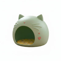 Cat Head Pet House Four-Season Use Feline Hideaway Bed Space Saving Enclosed Pet Bed for Cats, Small Dogs, Indoor