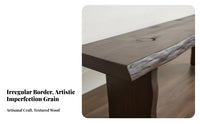 Unrefined Edge Border Bench Rustic Minimalist Artistic Quality Long Stool Hardwood Wood Construction Indoor Furniture for Boutique Owners, Homeowners