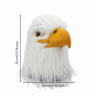 Feather-Textured Eagle Head Mask Lifelike Eagle Mask Eye-Catching Headpiece Easy to Wear for Adults, Costume Parties