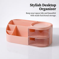 Desk Organiser with Drawer, Desktop Storage for Home Office Accessories, Pen Holder for Study Table, Multi-Function