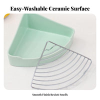 Triangular Guinea Pig Potty Anti-Tip Design Chinchilla Litter Tray with Mesh Small Pet Corner Toilet Water-Resistant Guard