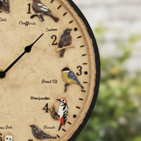Wall Clock with Bird Design Outdoor Clock with Bird Dial Decorative for Homeowners, Gardeners, Garden, Porch, Backyard