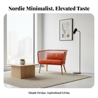 Nordic Design Wrought Iron Armchair utilitarian design Loveseat and Coffee Table Set Minimalist Aesthetic Lounge Seating Space-Saving for Apartment Dwellers, Young Adults, Small Business Owners, Living Room, Reception Area, Home Office