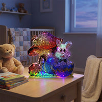 DIY 5D Diamond Painting Kit Easter Bunny & Mushroom Crystal Art Hanging Ornament Sparkling Rhinestone Craft with Chain Gem Mosaic Decoration for Home Wall Window Kids Adults