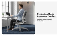 Adjustable Height Ergonomic Mesh posterior pivot Chair Caster casters Ergonomic Mesh Chair effortless Rolling Casters Office Furniture Support for Remote Workers, Students, video game enthusiasts, Conference Room, Bedroom, Gaming Setup