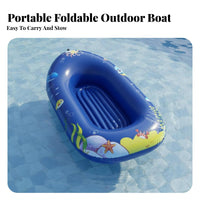 Foldable child's Cartoon Dinghy Thickened Design kids' Rideable Inflatable Portable Inflatable Raft Double for Children, Toddlers, Parents, Lake, Beach, Water Park, Swimming Pool