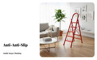 Foldable Folding Step Ladder Space-Saving A-Shaped Ladder Multi-Functional Household Step Stool Wide Steps for Homeowners, Adults, Seniors, Indoor, Kitchen, Living Room, Closet