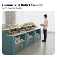 Buffet Serving Station Strong Load-Bearing Restaurant Food Display Cabinet Easy to Clean Cafeteria Food Bar for Caterers, Cafeteria S, Restaurants
