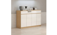 Storage Cabinet Oak Buffet Cabinet with Doors Wood-Grain Sideboard with Storage for Dining Room, Kitchen