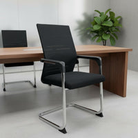Support Ergonomic Mesh Office Chair High-Density Sponge Cushion Swivel Computer Chair Easy to Assemble Reclining Function for Conference Room