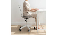Ergonomic Armless Rolling Desk Chair Quiet Casters Rolling Computer Chair Comfortable Cushion High Load-Bearing for Students, Teens, Dorm Room, Bedroom