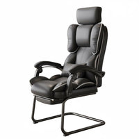 No Wheels Reclining Sled Base Chair Support Sled Base Armchair Ergonomic Design Computer Seat Thick Padded Cushion for Executives, Clients, Students, Conference Room, Restping