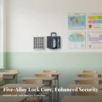 Wall-Mountable Aluminum Phone Cabinet Sturdy Construction Phone Storage Cabinet Numbered Slots for Employees, Classroom, Office, Conference