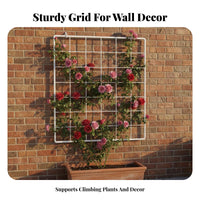 Climbing Plant Wall Grid Indoor Outdoor Use Wall Mounted Trellis Weather-Resistant Metal Climbing Plant Support for Gardeners, Balcony, Patio