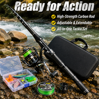 Telescopic Fishing Rod and Reel Combo Carbon Fiber Sea Rod Fast Action 180cm
