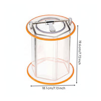 Hexagonal Polishing Barrel High Glass-Like Acrylic Tumbler Drum Stainless Steel Latch Rotary Polisher Barrel for Hobbyists, Workshop, Metalworking