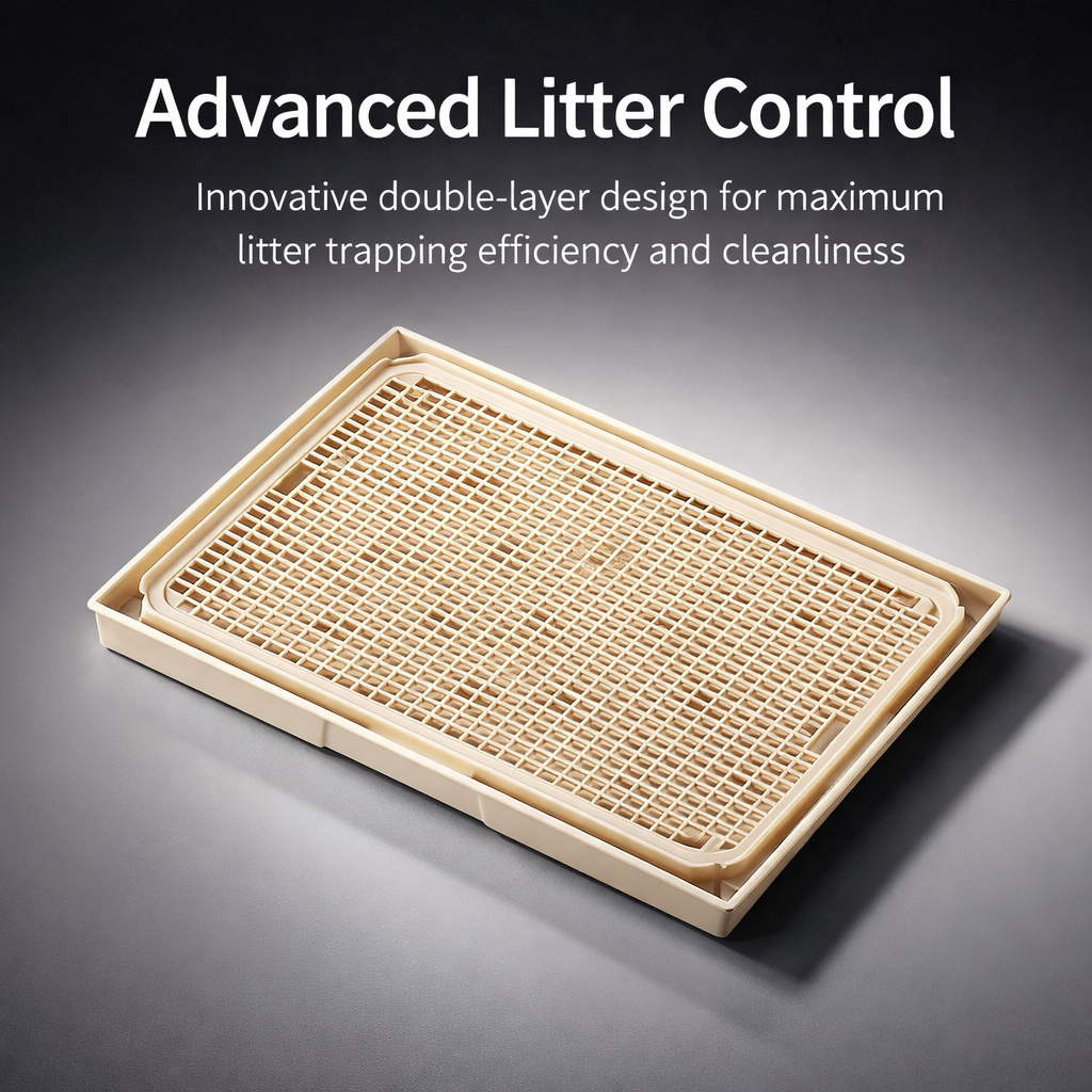 Plastic Cat Waste Mat for Box, Spliceable Anti-Tracking Pet Pad, Granule Control Catcher for Cats, Easy Clean Feline Accessory