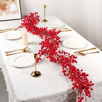 Artificial Christmas Red Berry Pine Vine Garland for Fireplace Home Decor
