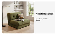 2-in-1 Design Foldable Floor Sofa Bed Minimalist design Adjustable Floor Lounger Space-Saving Lounge Chair Thickly Padded for Apartment Dwellers, Students, Young Adults, Bedroom, Balcony, Dorm Room, paleice