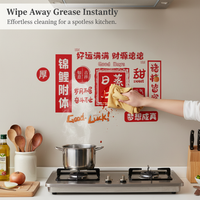 Kitchen Oil-Proof Wall Sticker for Stove and Range Hood, Waterproof, High-Temperature Resistant, Electrostatic Adhesion
