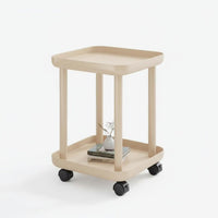 Minimalist Design 2-Tier Rolling Cart Compact Design Side Table Space-Saving Household Furniture Multifunctional for Apartment Dwellers, Prevent Slipping Ice Workers, Living Room, Bedroom, Small Areas, Balcony