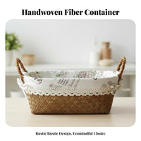 Woven container with Liner Handwoven Desktop Container adaptable for home users