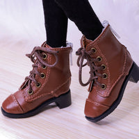 BJD Lace-up Boots PU Material High-Top Doll Shoes Sturdy 1/4 Scale Doll Boots