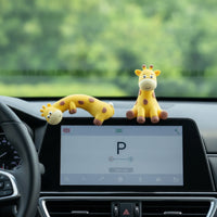 Cute Giraffe Dashboard Decoration Adorable Giraffe Ornament Miniature Dashboard Figure Mini for Drivers, Car Display Screen