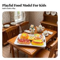 1/6 Scale Dollhouse Food Model Realistic Dessert and Bread Miniature Tray