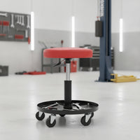 Automotive Stool with Tool Tray Padded Rolling Stool with Tool Tray Heavy Duty for Auto Repair Shop