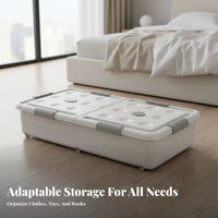 Foldable Underbed Container Stackable Collapsible Clothing container Clear View transparent panel