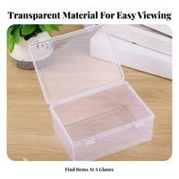 Transparent Polypropylene Container Multipurpose Clear Storage Box Versatile Small Item Storage Case for Office, Workshop, Garage