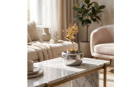 Jar with   Figurine Silver-Toned Jar with Lid Decorative Canister for Living Room