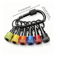 Hex Bit Holder Keychain Quick-Release Hex Bit Holder with Carabiner Keychain Compact Everyday Carry for Handymen