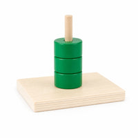 Vertical Stacking Peg Toy Rounded Wooden Stacking Toy Compact for Playroom, Kids