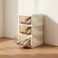 3 Pieces Dustproof Stackable Shoe Box Space Saving Clear Shoe Container Dust Unrestricted Sneaker Display Case Easy Reach for Closet, Entryway, Bedroom