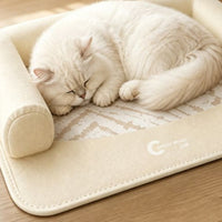 Non-Slip Side Cushion Pet Mat Supportive Cat Cooling Mat Easy to Pet Hygiene Bed with Bolsters Year-Round for Floor, Sofa