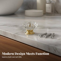 Easy Installation Acrylic Drawer Knob Long-Lasting Round Decorative Handle Includes Mounting Screws