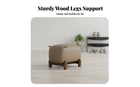 Solid Wood Frame Piglet-Shaped Ottoman Extra Seating Upholstered Accent Stool 150kg Load Capacity Household Furniture Comfortable for Homeowners, Apartment Dwellers, Living Room, Entryway, Bedroom, Playroom