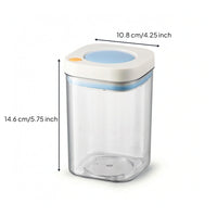 Square Food Jar with Vacuum Seal Space-Saving Vacuum Food Storage Jar Coffee Canister with Airtight Lid Leakproof