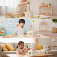 Wooden Ball Tracker Montessori Ball Drop Toy Developmental for Playroom, Nursery
